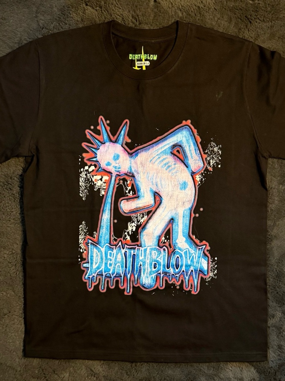 DEATHBLOW Skeleton Guy T-Shirt Black Size Large